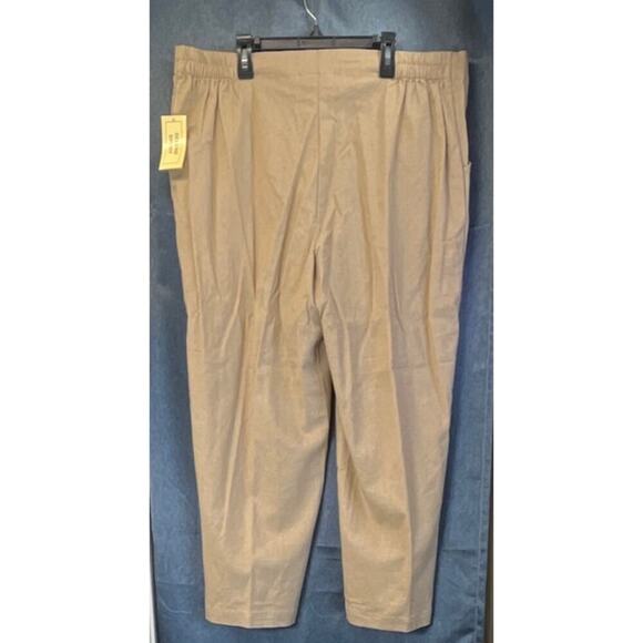Selene Sport Womens XL Tan Beige Blouse/Pant Set Linen Blend Office Wear New - Picture 4 of 8